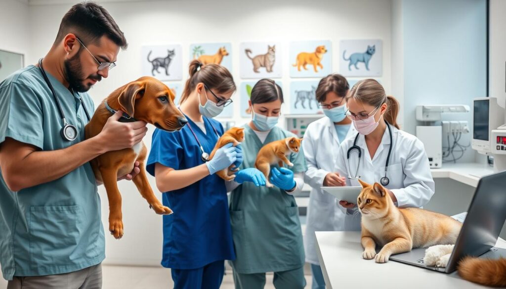 Veterinärspezialisten bei der Arbeit